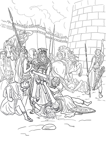 The Death Of Abimelech Coloring Page